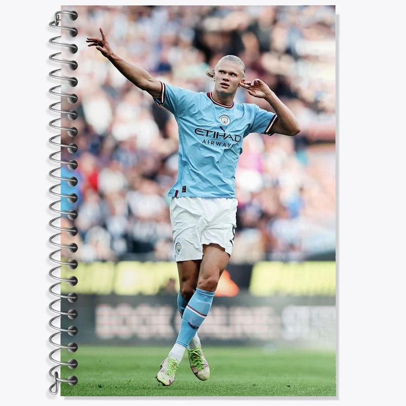 دفتر زبان 50 برگ خندالو مدل دو خط طرح ارلینگ هالند Erling Haaland کد 28618