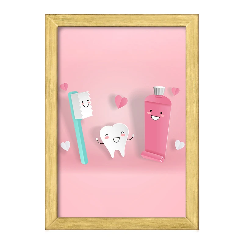 تابلو خندالو طرح دندان و دندان پزشکی کودکانه کد 36720