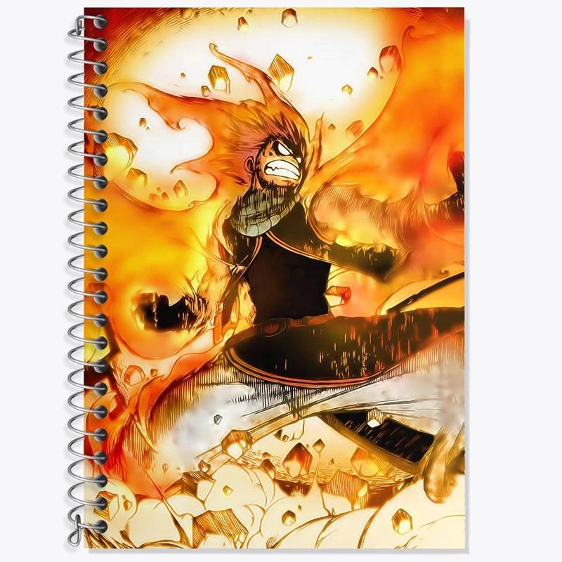 دفتر زبان 50 برگ خندالو مدل سه خط طرح ناتسو انیمه فری تیل Fairy Tail کد 16495