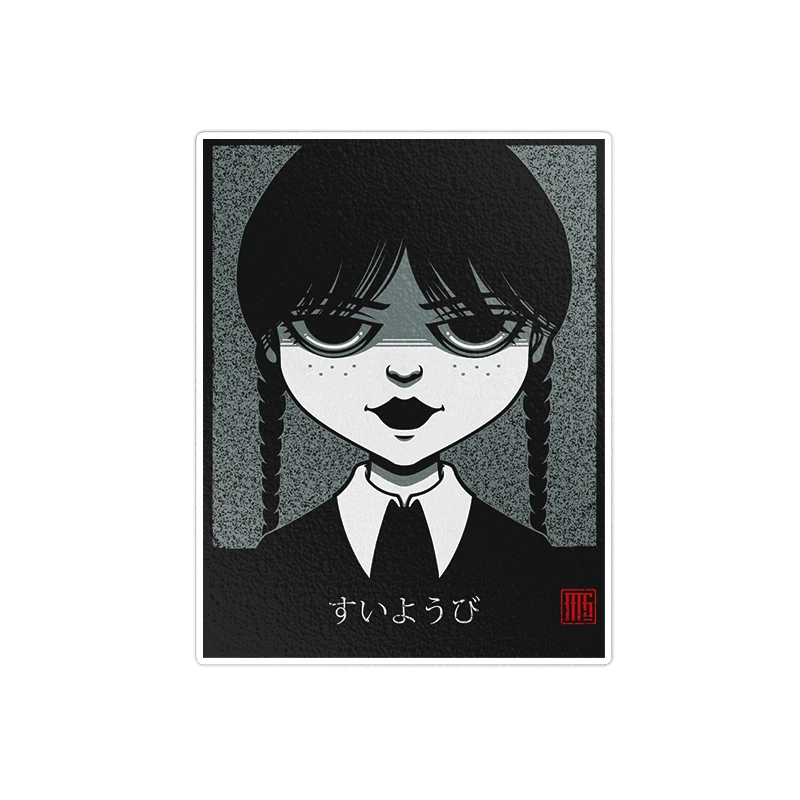        استیکر لپ تاپ ویندی دیزاین طرح wednesday مدل 1598