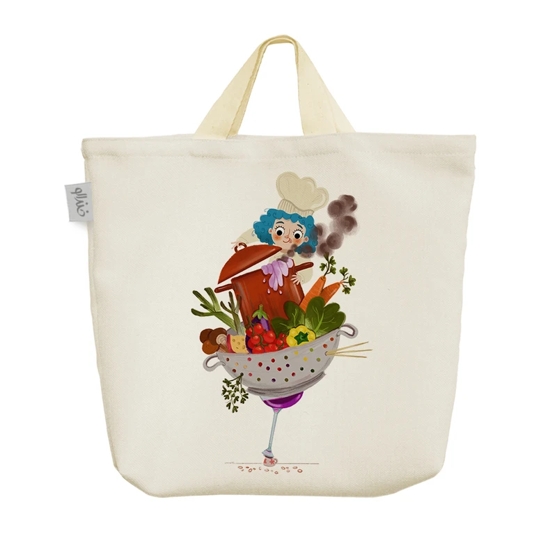 ساک خرید خندالو مدل دختر آشپز کد H1762