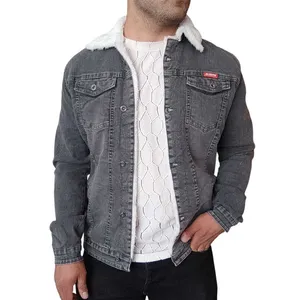 کت جین مردانه مدل خزدار کد 63211