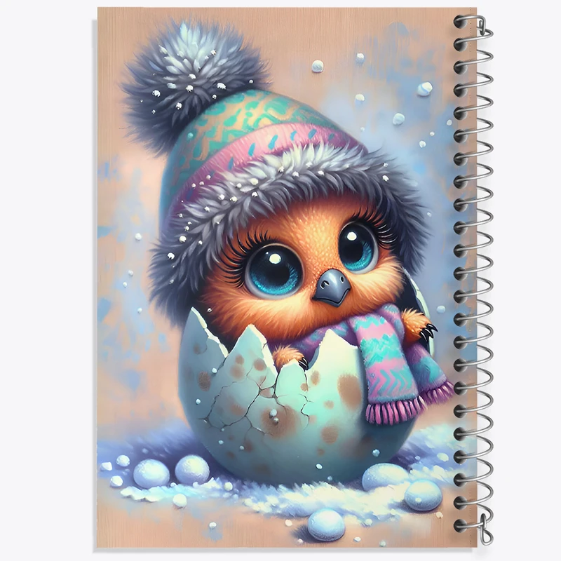 دفتر ژورنال نویسی 50 برگ خندالو مدل نقطه ای طرح جوجه بامزه کد F7113