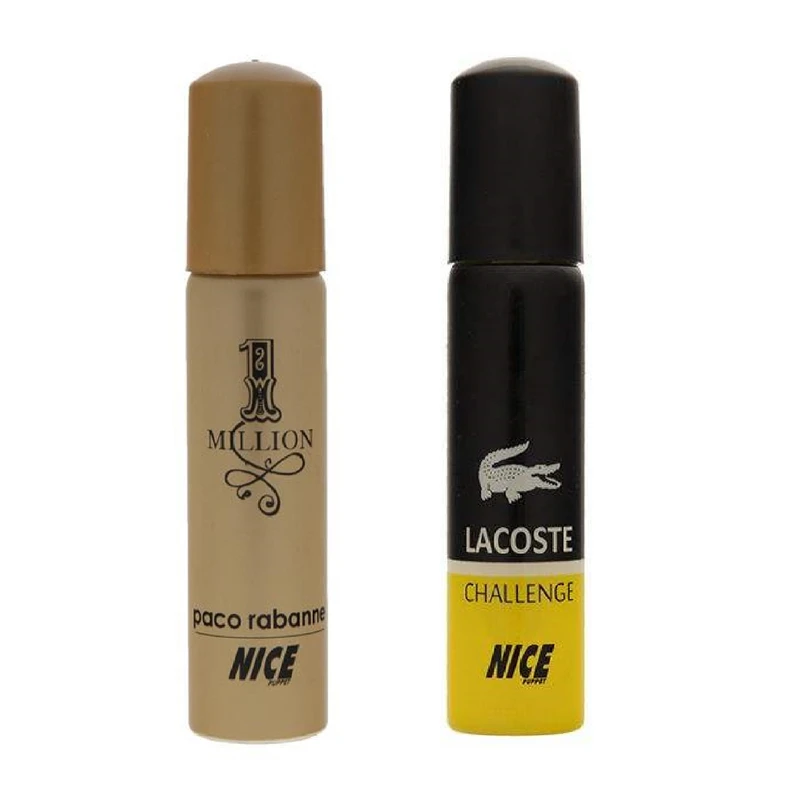 عطر جیبی مردانه نایس پاپت مدل 1Million حجم 30 میلی لیتر به همراه عطر جیبی مردانه مدل Lacoste Challenge حجم 30 میلی لیتر