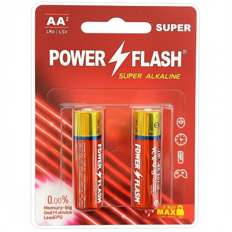 باتری قلمی پاور فلش مدل آلکالاین بسته 2 عددی