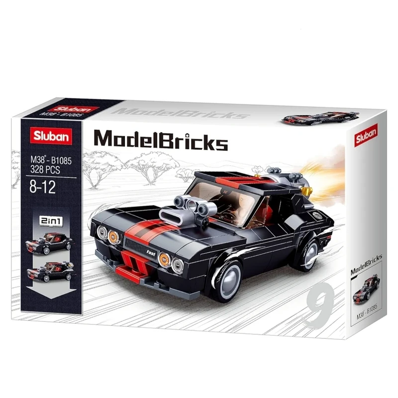 ساختنی 328 تکه سیمبوبلاک مدل ماشین دو حالته کد 1085