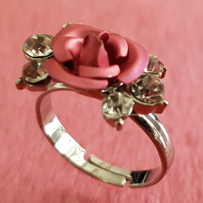 انگشتر دخترانه مدل گل رز کد pp77