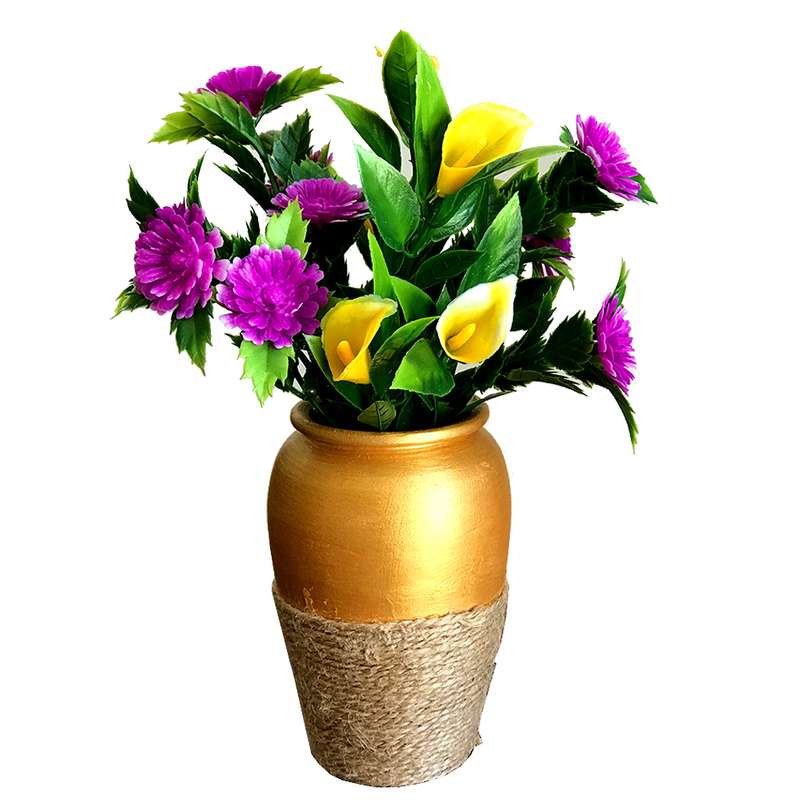 گلدان به همراه گل مصنوعی مدل مینی مینیاتور yp