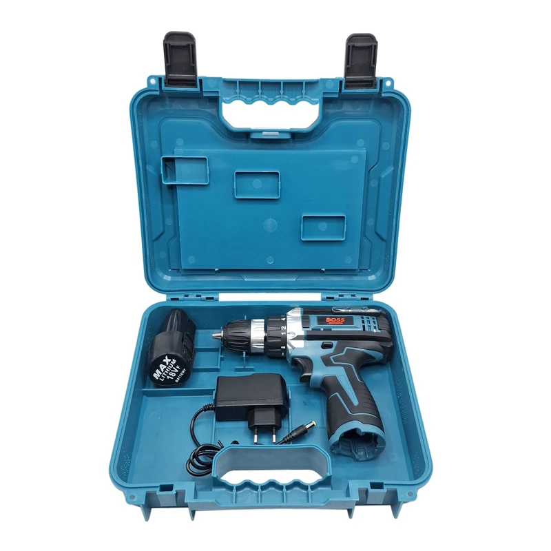 دریل پیچ گوشتی شارژی صنعتی 10 میلی متری 18ولت باس مدل LIFE _ STYLE کد 1 مجموعه 26 عددی