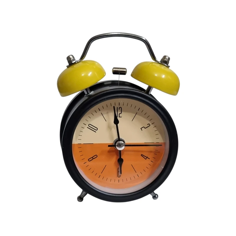 ساعت رومیزی عقربه‌ای مدل بل دو رنگ کد S22