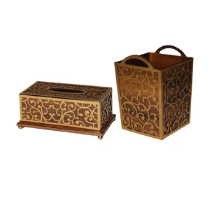 ست سطل زباله و دستمال کاغذی مدل پیچک کد 1001
