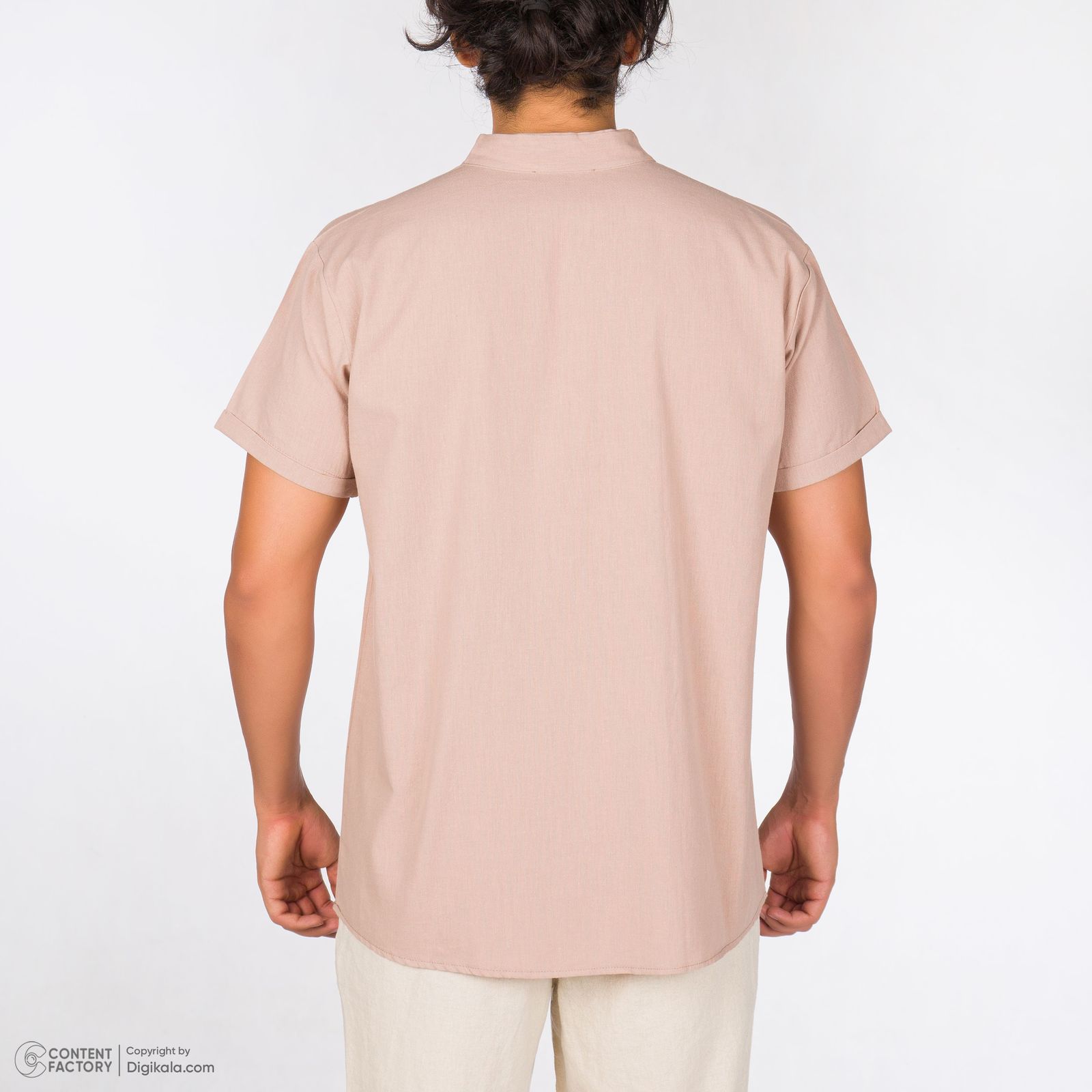 پیراهن آستین کوتاه مردانه افراتین مدل لینن رنگ نسکافه ای -  - 5