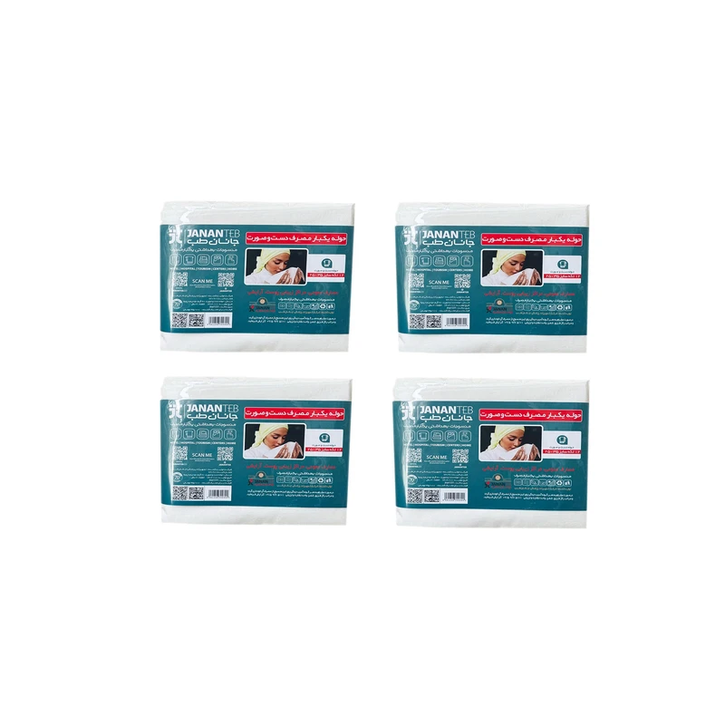 حوله یکبار مصرف جانان طب مدل jtqa1225 چهار بسته 12 عددی