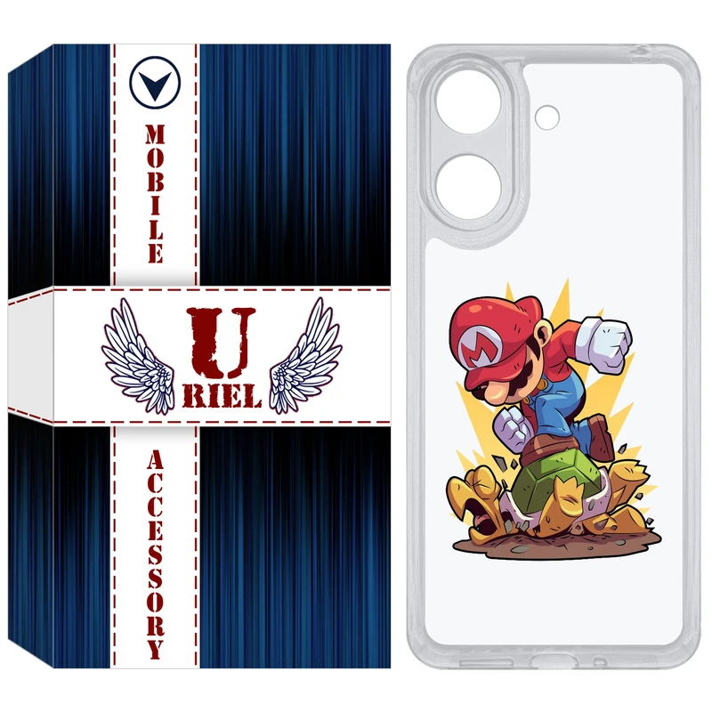 کاور یوریل مدل Clear کد 64 طرح ماریو مناسب برای گوشی موبایل شیائومی Redmi 13C / Poco C65
