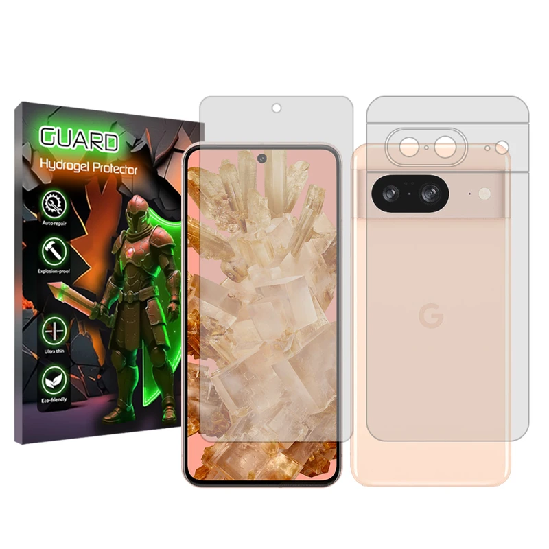 محافظ صفحه نمایش شفاف گارد مدل Tough مناسب برای گوشی موبایل گوگل Pixel 8 به همراه محافظ پشت گوشی