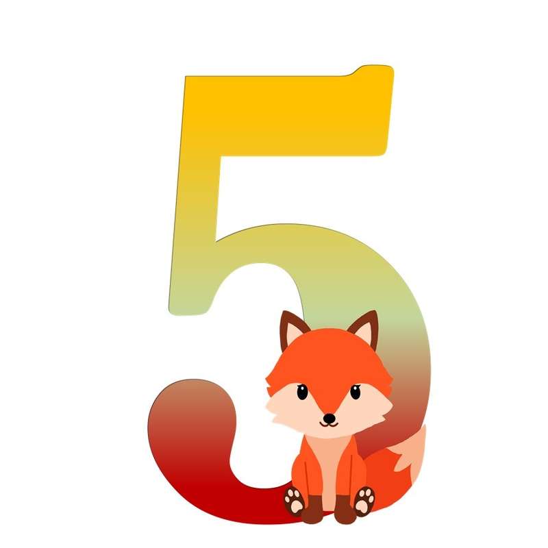 استند رومیزی تولد طرح عدد 5 مدل روباه