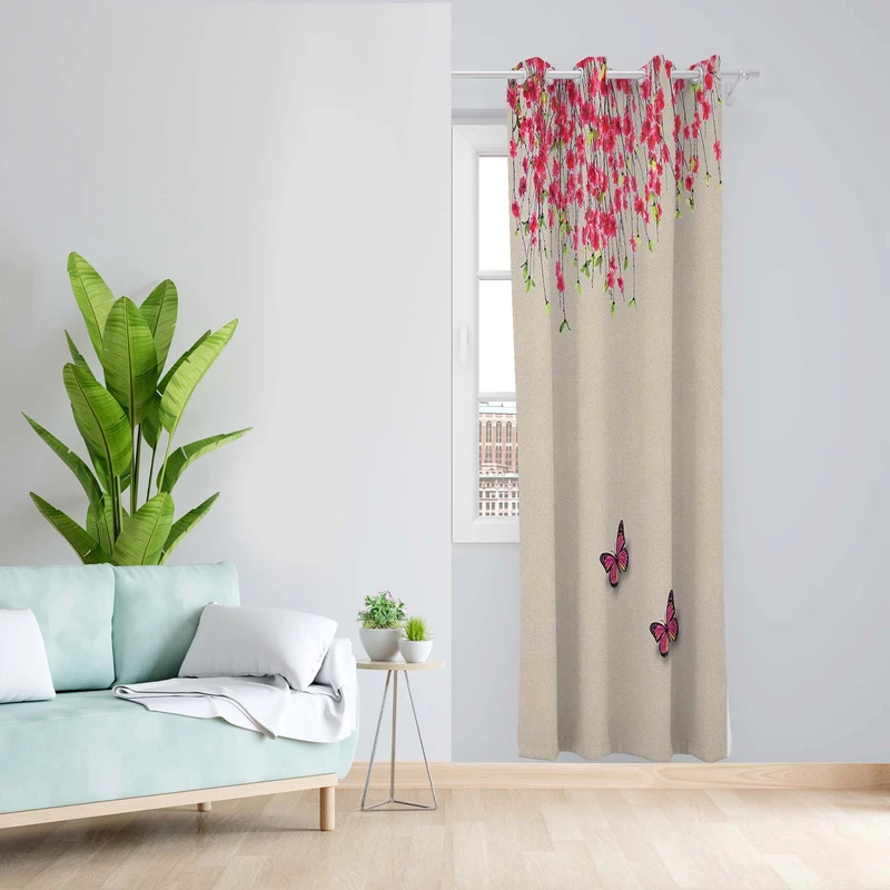 پرده طرح پروانه مدل مخمل پانچی کد 1471 z سایز 140x200 سانتی متر