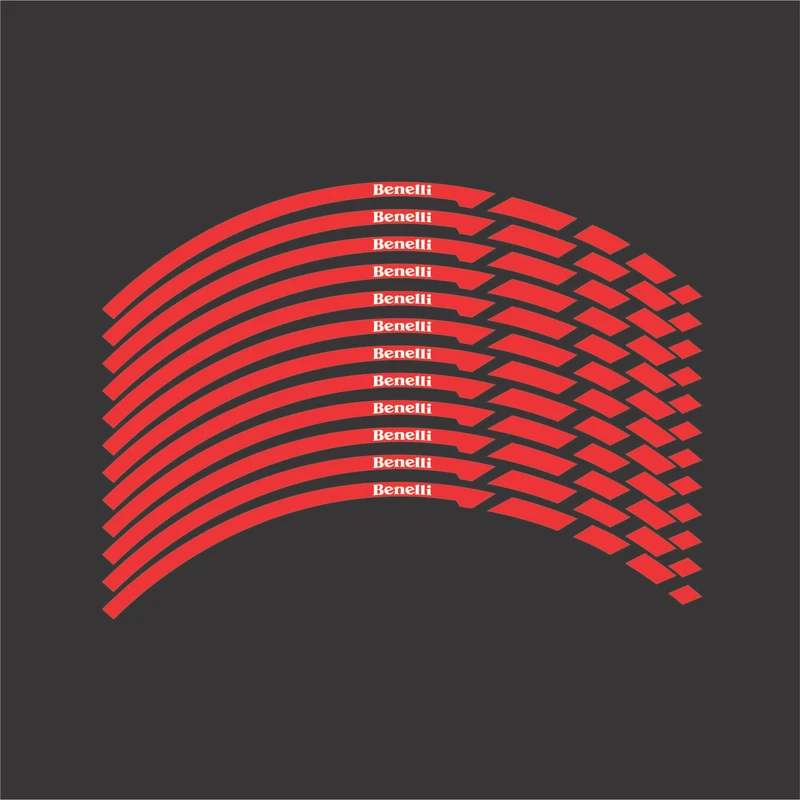 برچسب رینگ موتورسیکلت لیزارد مدل رفلکتیو طرح Benelli کد LZD-1058 بسته 12 عددی