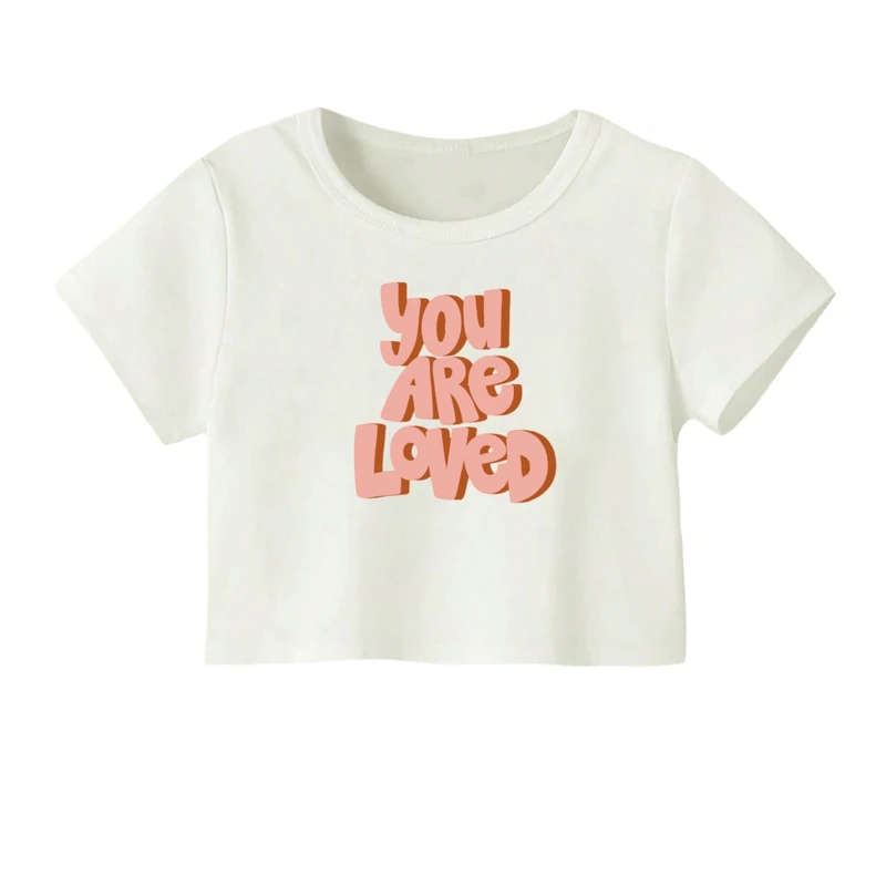 کراپ‌ تی‌شرت آستین کوتاه زنانه مدل نوشته بزرگ