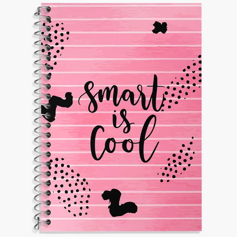 دفتر زبان 50 برگ خندالو مدل دو خط طرح Smart Is Cool کد N73