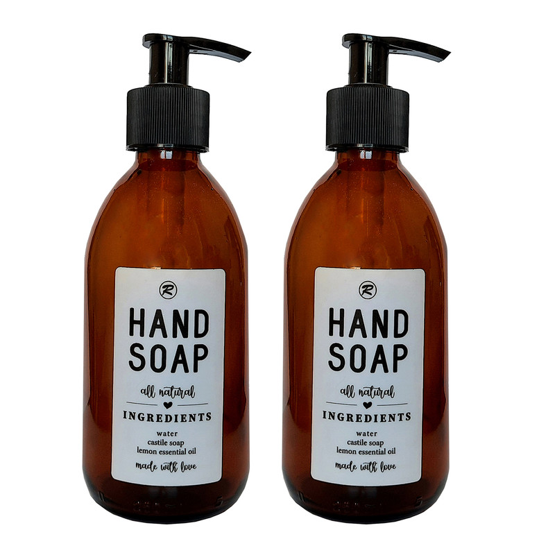 مخزن مایع دستشویی مدل DOUBLE HAND SOAP مجموعه دو عددی