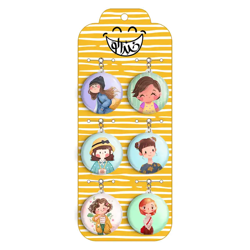 جاکلیدی خندالو مدل دخترانه فانتزی کد 1645A مجموعه 6 عددی