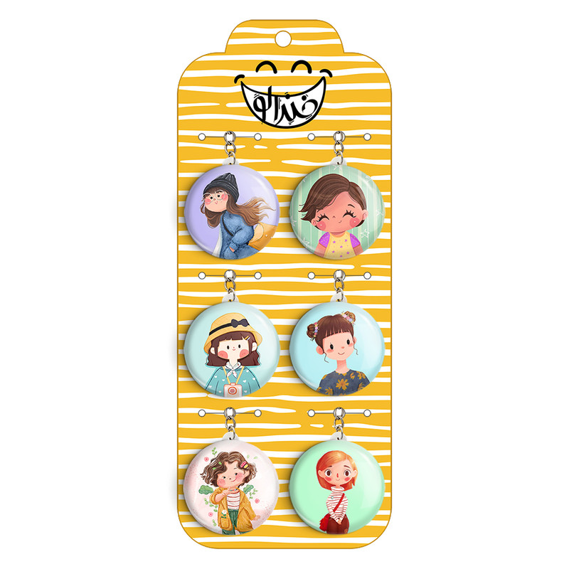 جاکلیدی خندالو مدل دخترانه فانتزی کد 1645A مجموعه 6 عددی