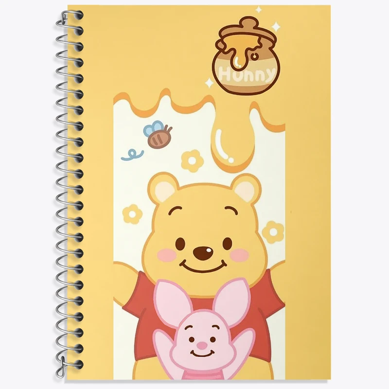 دفتر زبان 50 برگ خندالو مدل دو خط طرح خرس پو (Winnie the Pooh) کد N1882