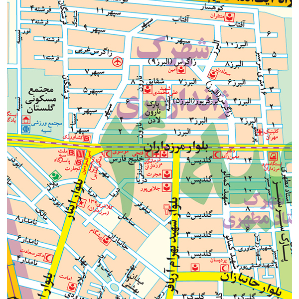 قیمت و مشخصات نقشه گیتاشناسی نوین مدل راهنمای منطقه 2 تهران کد 1302