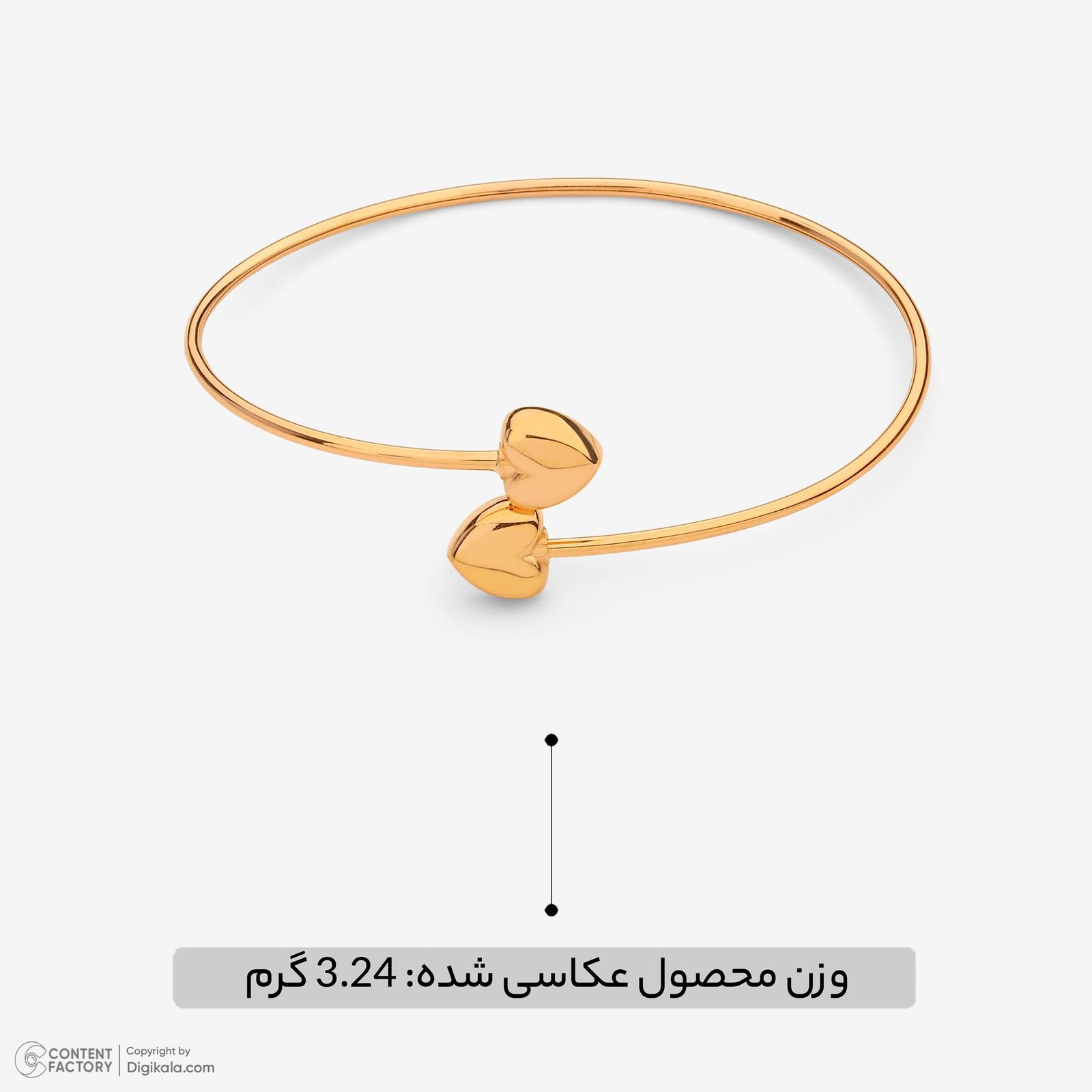 بنگل طلا 18 عیار زنانه حافا گلد مدل قلب کد bn009 -  - 7