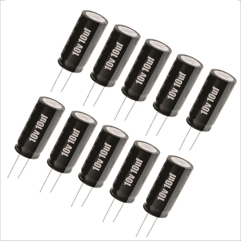 خازن الکترولیت 10 میکروفاراد مدل 16V بسته 10 عددی