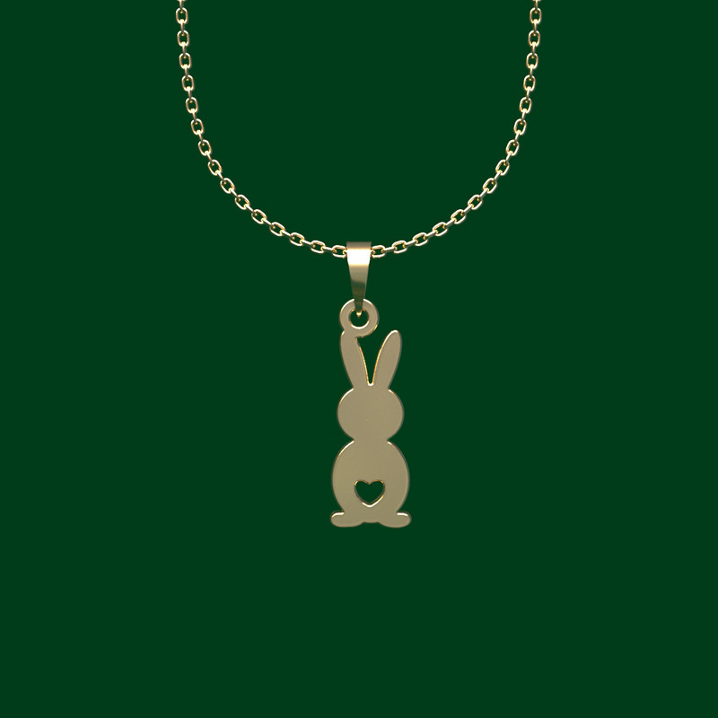 گردنبند طلا 18 عیار زنانه مدوپد مدل خرگوش کد FF2-1-1027