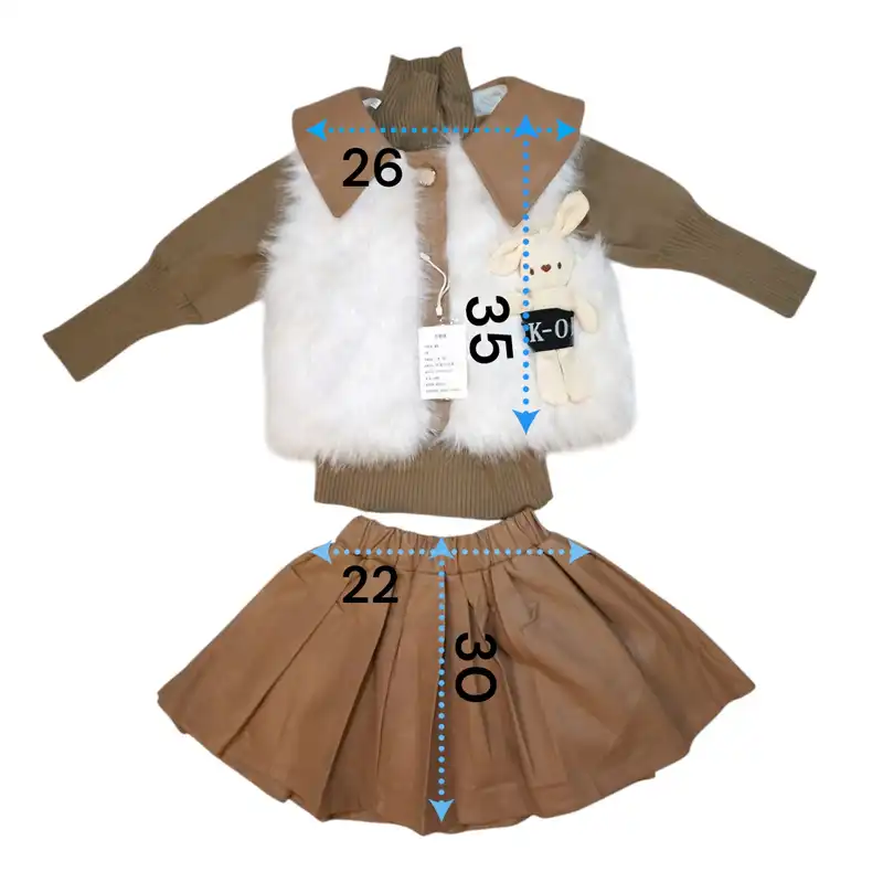 ست 3 تکه لباس دخترانه مدل پاییز کد 27