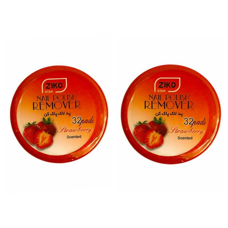 پد لاک پاک کن زیکو مدل توت فرنگی مجموعه 2 عددی