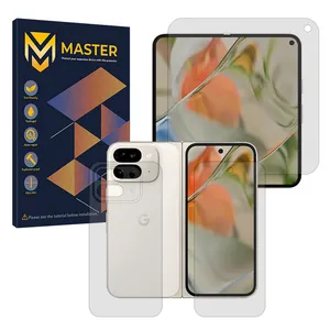 Master Resistant model transparent screen protector suitable for Google Pixel 9 Pro Fold mobile phone along with back protector