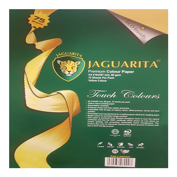کاغذ رنگی A4 جگوار مدل Y بسته 75 عددی