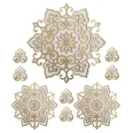 ست رومیزی سه تکه طرح ستاره کد Ro560/SET-GOLAL/6ug به همراه زیرلیوانی