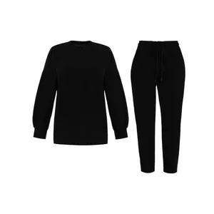 ست بلوز و شلوار زنانه بنیس مدل سمیرا رنگ مشکی