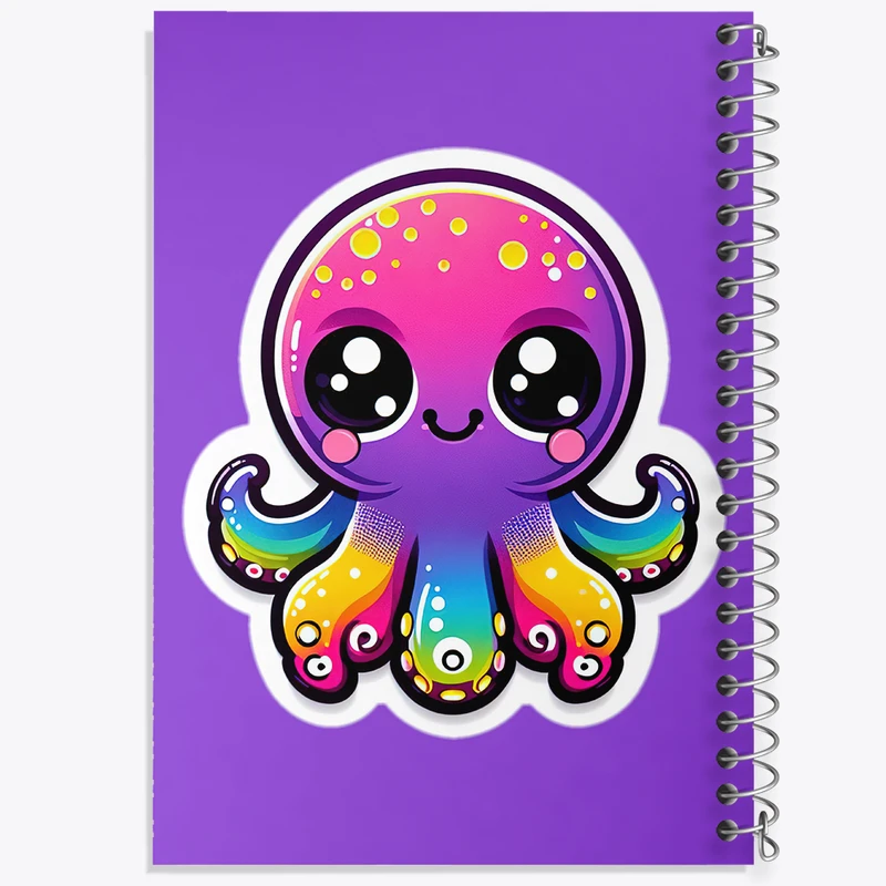 دفتر مشق 100 برگ خندالو طرح هشت پا کیوت کد N1450