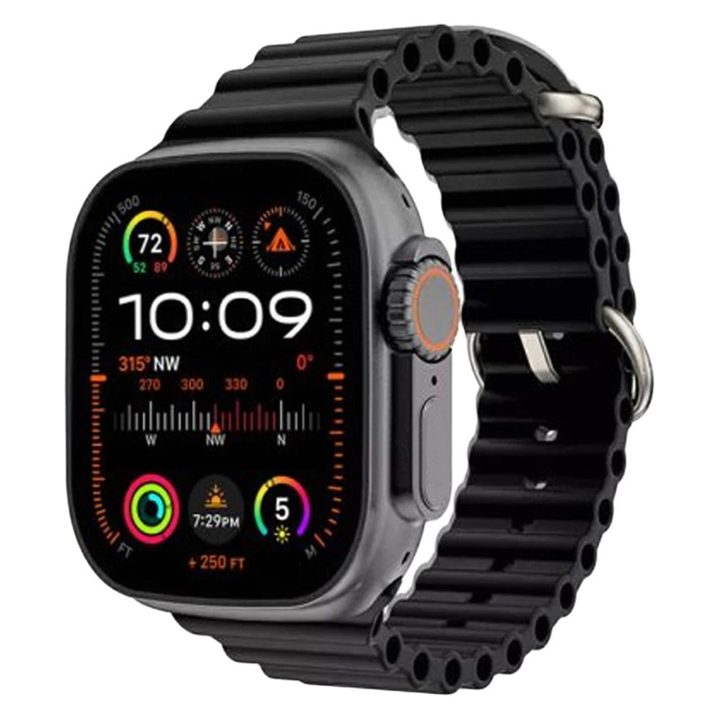 ساعت هوشمند مدل HMl8-Ultra2 با قابلیت صفحه نمایش رنگی و لمسی، کنترل موسیقی، کنترل سطح اکسیژن خون، مکالمه با بلوتوث، پشتیبانی از زبان فارسی و امکان تغییر تم ساعت و بند سلیکونی