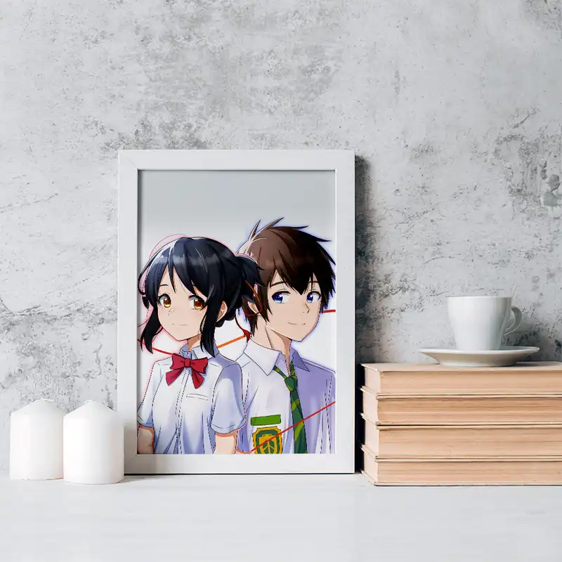 تابلو خندالو مدل تاکی تاچیبانا و میتسویا میامیزو انیمه یورنیم نام تو کد 16283