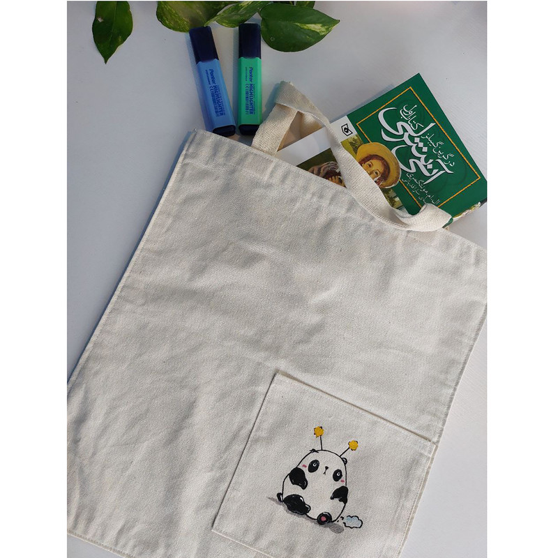 ساک خرید مدل جیب دار طرح خرس چاقالو