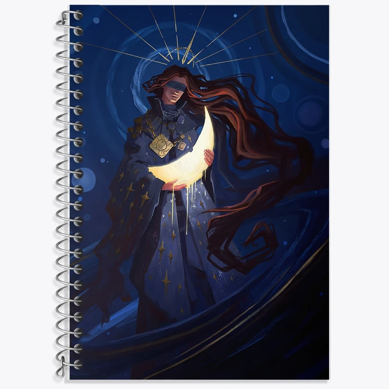 دفتر زبان 50 برگ خندالو مدل دو خط طرح ماه (Moon) کد F1868