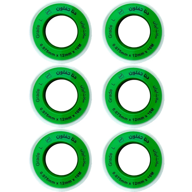    نوار تفلون دنا تفلون مدل استاندارد پلاس 10M کد D2 بسته 6 عددی