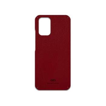 برچسب پوششی ماهوت مدل Red-Leather مناسب برای گوشی موبایل شیائومی Redmi Note 10s