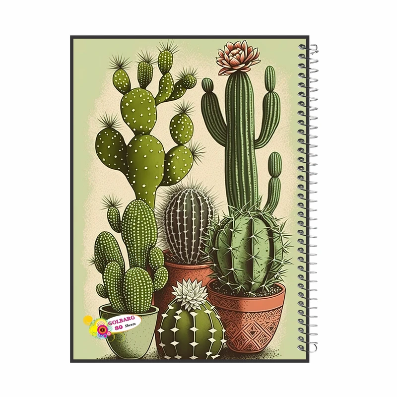 دفتر 80 برگ گلبرگ مدل کاکتوس کد 3065