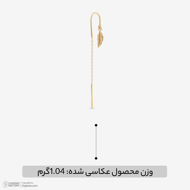 گوشواره بخیه‌ای طلا 18 عیار زنانه جواهری راز مدل 2412-42 - 4