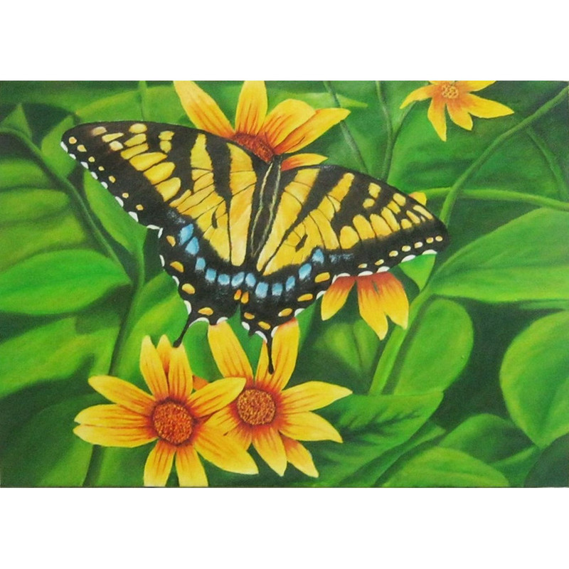 تابلو نقاشی رنگ روغن طرح پروانه