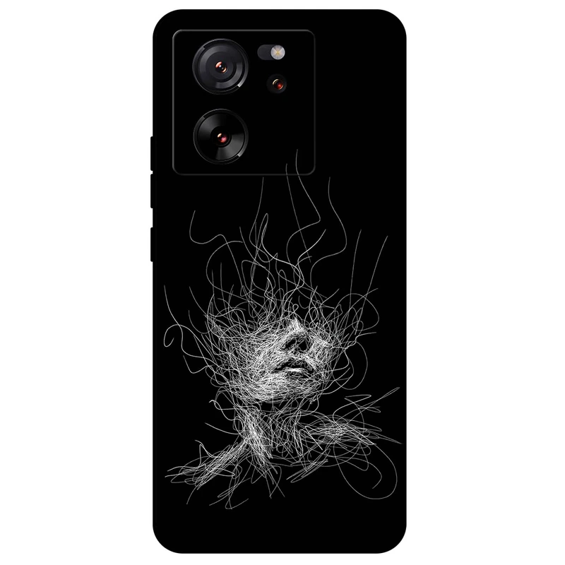 کاور مگافون طرح اسکچ صورت مدل 7423 مناسب برای گوشی موبایل شیائومی 13T / 13T Pro