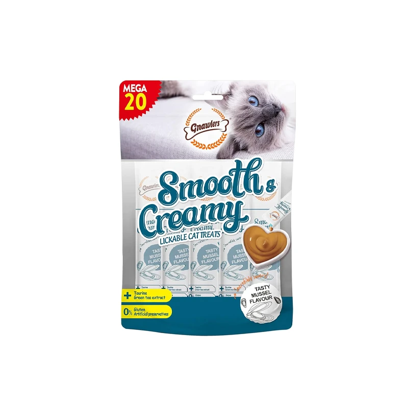 بستنی گربه گناولرز مدل Smooth Creamy طعم صدف بسته 20 عددی
